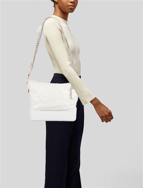 chanel white hobo handbag|chanel gabrielle hobo bag large.